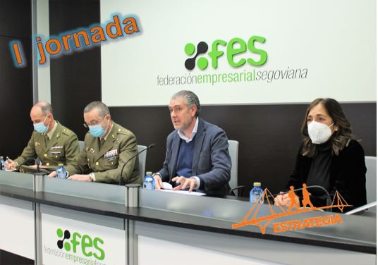 El acto, presidido por el presidente de FES, Don Andrés Ortega, y acompañado por el Subdelegado de Defensa de Segovia