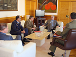 Reunión del Director General de Reclutamiento y Enseñanza MIlitar y del Subdirector General de Reclutamiento en la Diputación General de Aragón